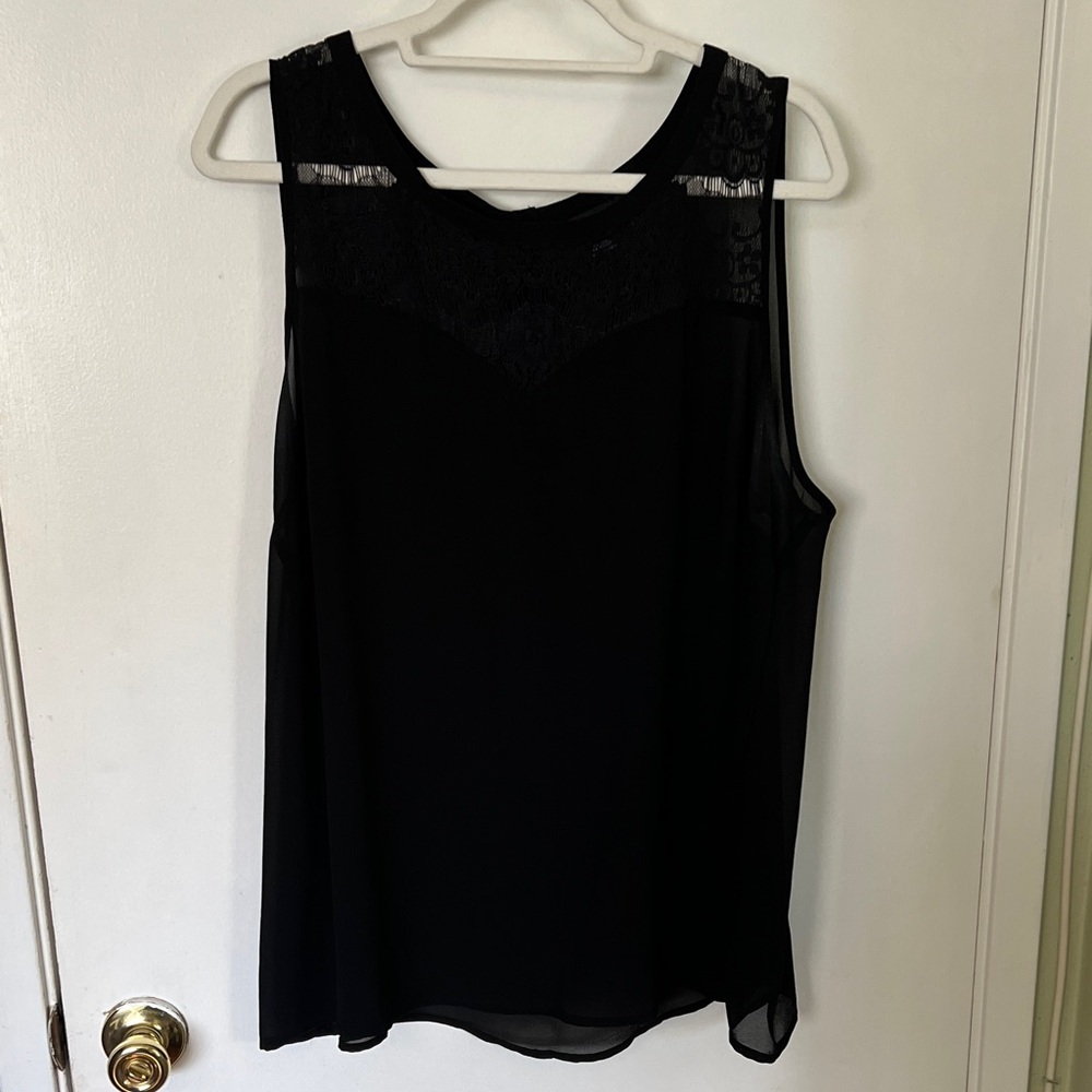 Torrid Black Lace Detail Blouse